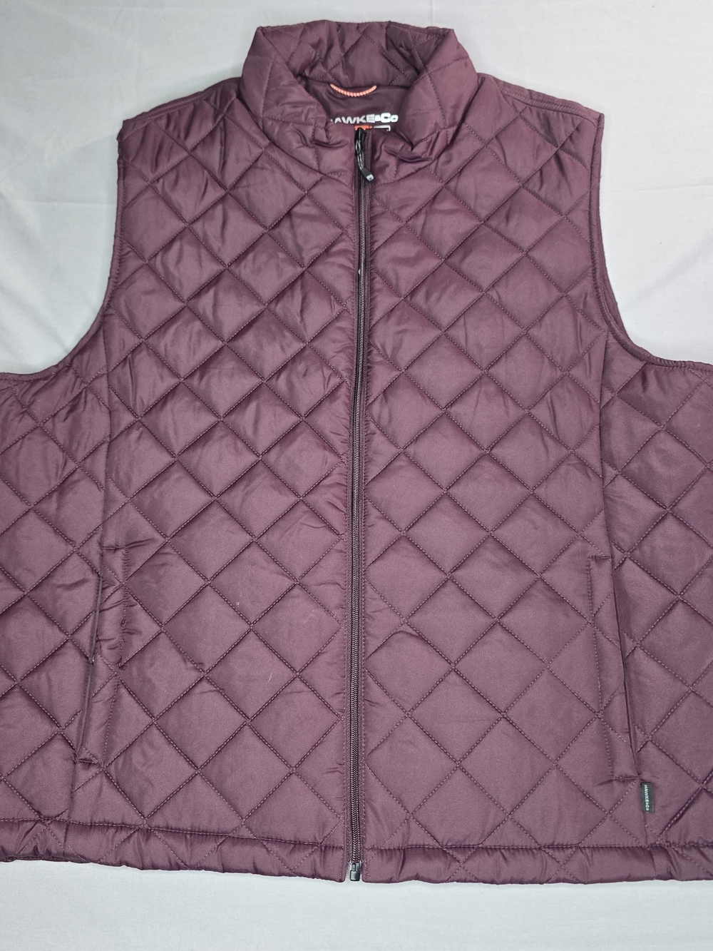 Hawke & Co Men's XXL 2XL Quilted Performance Vest Burgundy Full Zip Puffer